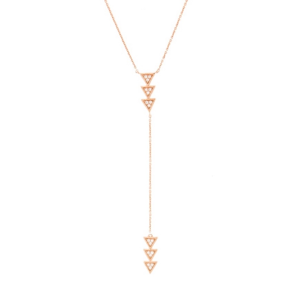 Dana Rebecca Designs 14k Rose Gold Emily Sarah “Y” Lariat Necklace